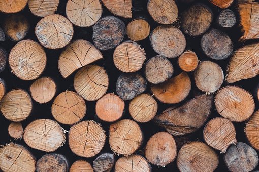 gestapelte Holzstämme