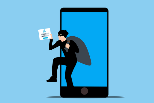 Einbrecher und Mobiltelefon