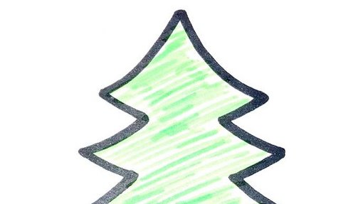 Das Bild zeigt einen gemalten Tannenbaum