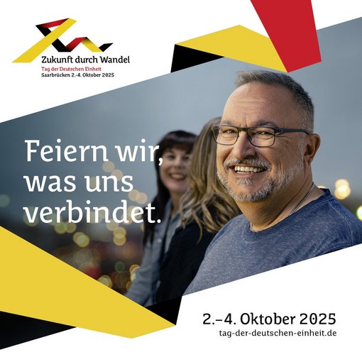 Bild zeigt das Plakat für den Tag der deutschen Einheit 2025