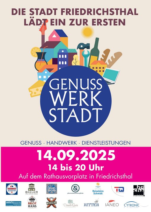 Bild zeigt das Plakat der Veranstaltung "Genuss Werk Stadt"