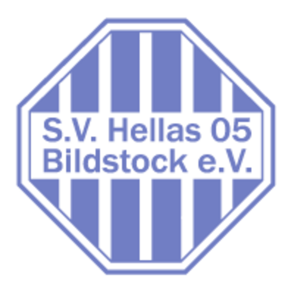 Logo in blau-weiß und Schriftzug des Vereins SV Hellas 05 Bildstock