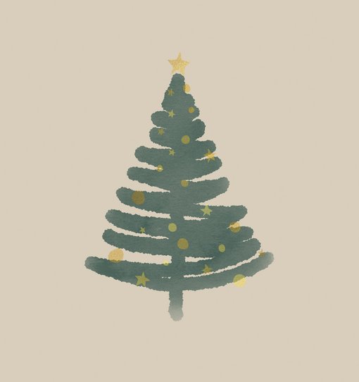 Weihnachtsbaum Comicartige Zeichnung eines Weihnachtsbaumes