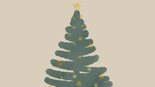 Comicartige Zeichnung eines Weihnachtsbaumes