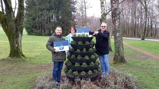 Foto mit Andreas Sauder, Birgit Kania und Bürgermeister Jung